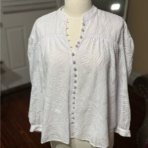 White Button-Down Women's Top